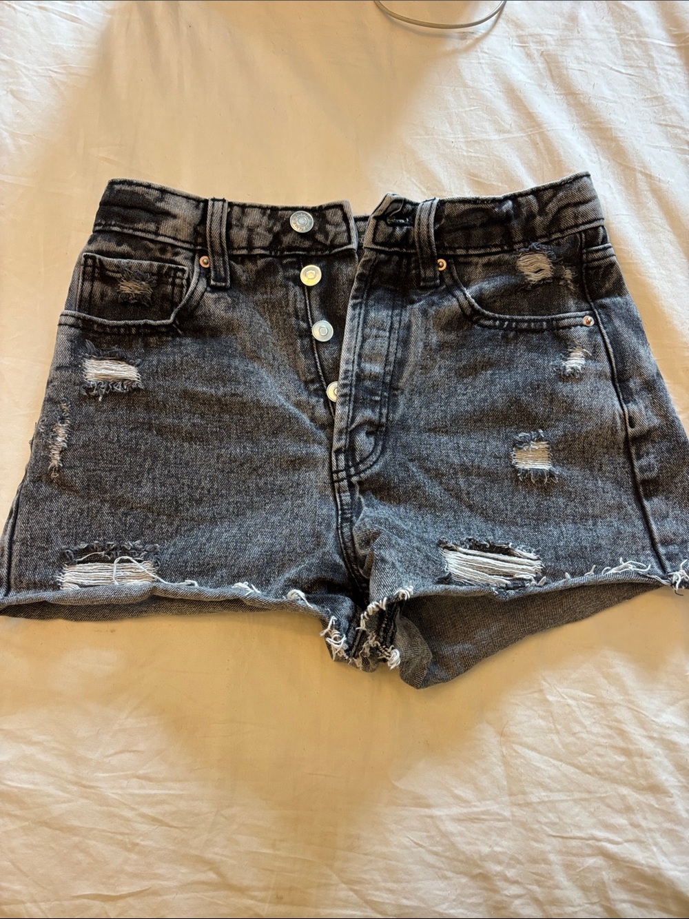 wild fable Black Wash Distressed High-Rise Jean Shorts